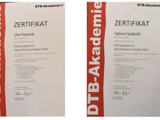 Der TSV Dobel gratuliert Ute Peterlik und Sabine Seibold zum DTB-Kursleiter Dance Fitness im besten Alter